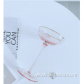 Customized colored gold rimmed glasses coupe cocktail glass